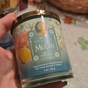 Nwt Disney Princess Mulan Bath & Body Works Scented Candle - Teal & Gold